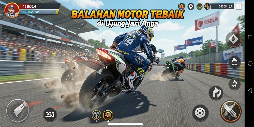 Gameplay seru motor balapan di 11BOLA.