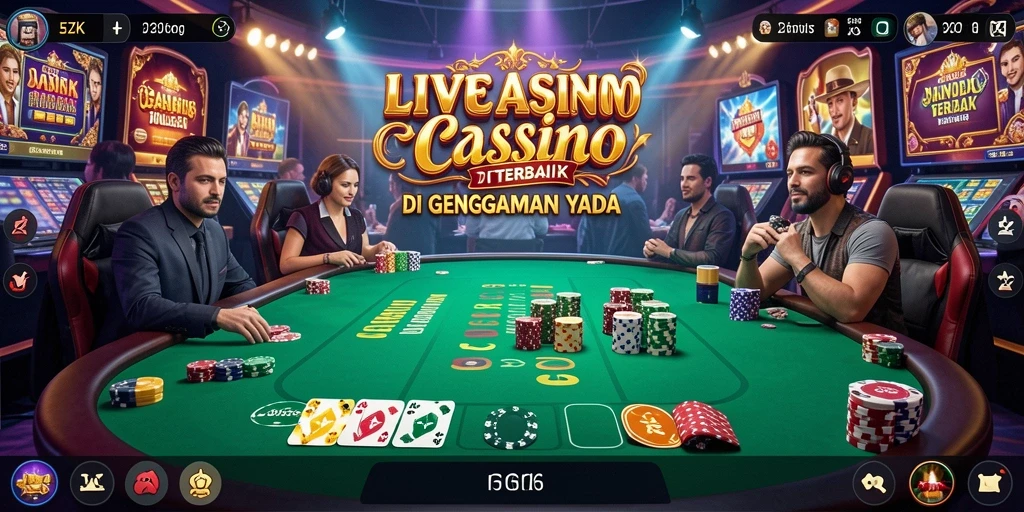 Screenshot gameplay Live Casino 5ZK yang menampilkan dealer dan pemain dalam aksi.
