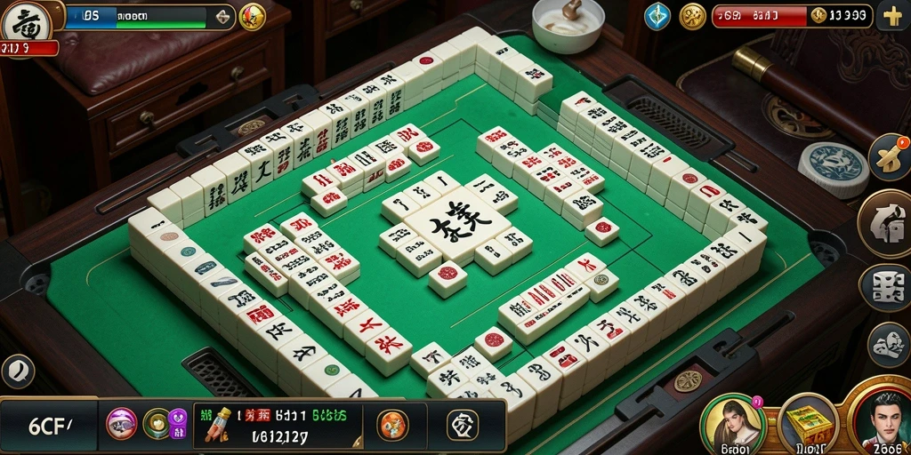 Tampilan gameplay menarik dari 6CF yang menunjukkan cara bermain Mahjong.