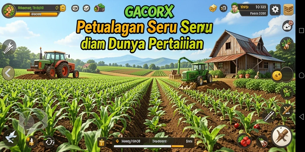 Tampilan menarik dari permainan GACORX yang menggambarkan aktivitas bertani.