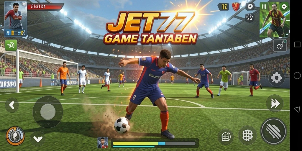 Tangkapan layar menampilkan gameplay olahraga yang seru di JET77.