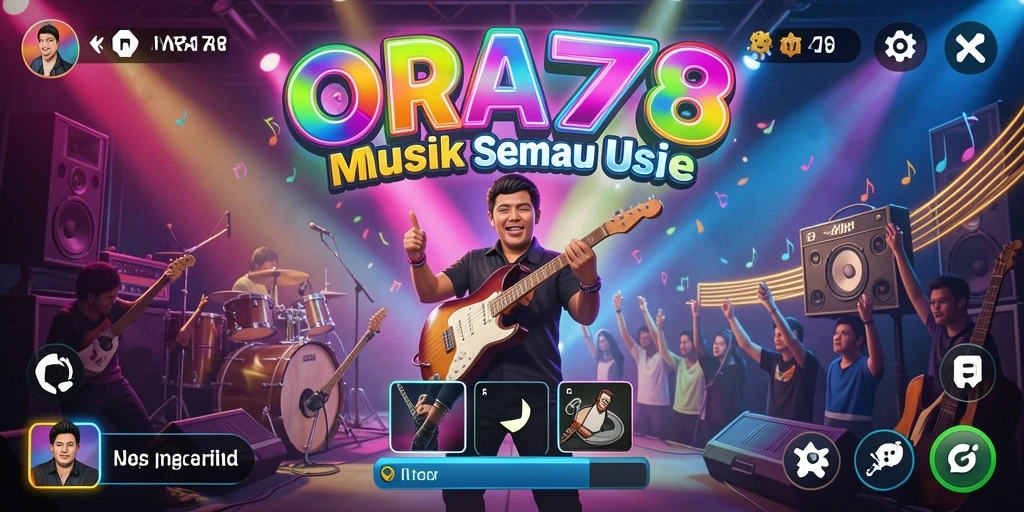 Tampilan gameplay ORA78 yang menampilkan aksi musik yang seru.