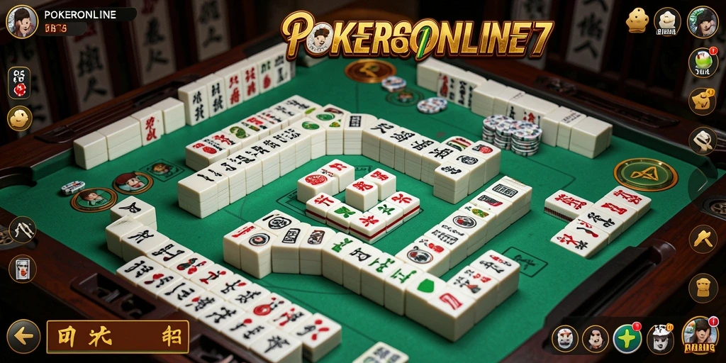 Tampilan menarik dari gameplay Mahjong POKERONLINE77.