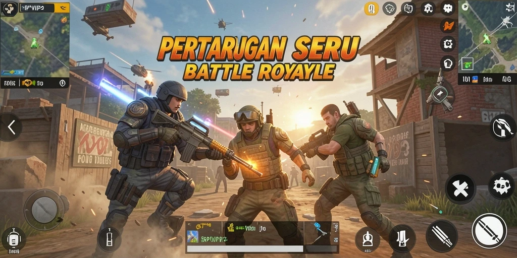 Tampilan gameplay RPVIP2 yang seru dan menegangkan saat pertarungan Battle Royale.