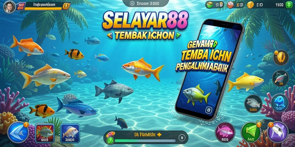 Screenshot gameplay SELAYAR88 yang menunjukkan aksi menembak ikan.
